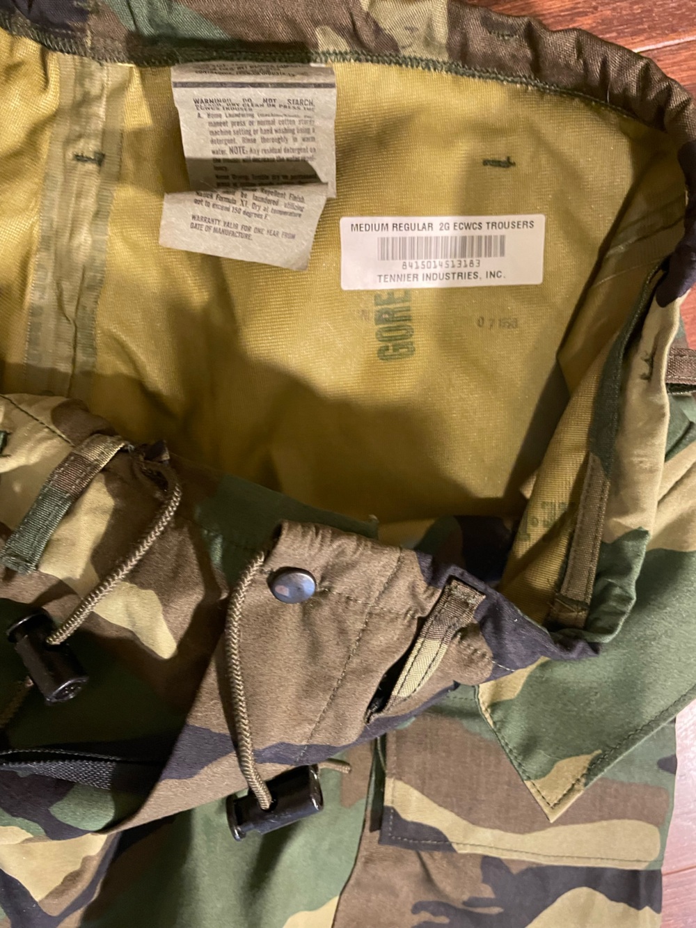 Tennier Industries 2G ECWCS Trousers Cargo Pants Camo Medium Gore Tex - Picture 9 of 10